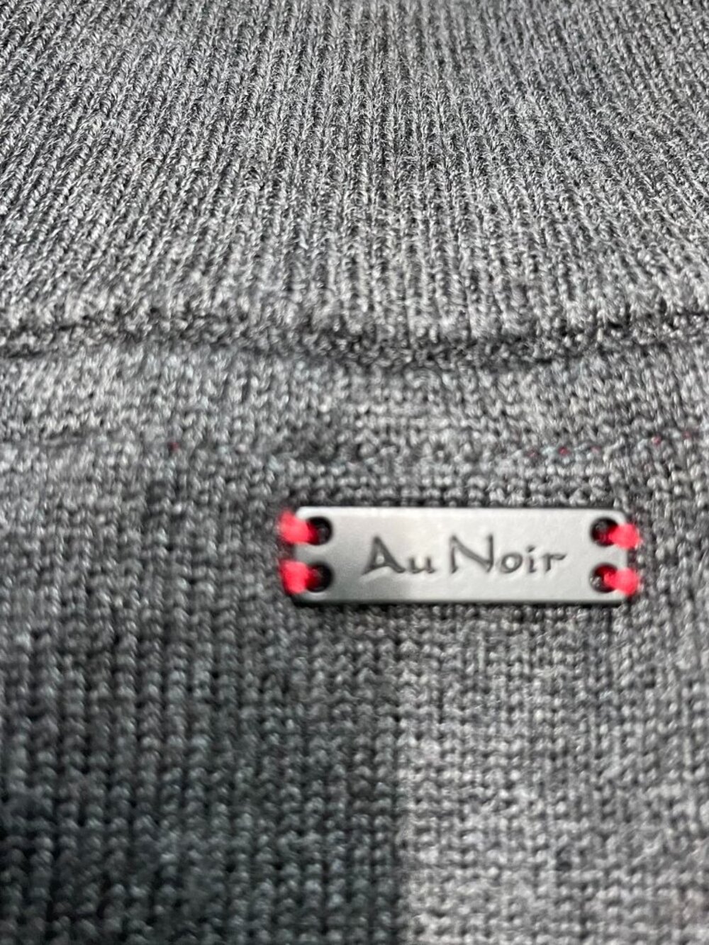 Au Noir Montreal Men's Merino Wool Blend Charcoal Grey Quarter Zip Sweater Size - Picture 6 of 9